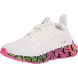 Reebok Women's Zig Dynamica Sneaker, White/Proud Pink/Acid Yellow