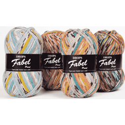 Drops Design Superwash Sock Wool Blend Multicolored Yarn Fabel, 1 or Superfine, Fingering Weight, 4 ply, 1.8 oz 224 Yards per Ball 153 Texmex