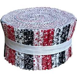 Red Black & White Collection 40 Precut 2.5-inch Quilting Fabric Strips