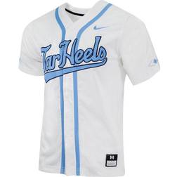 Nike UNC Men's College Full-Button Baseball Jersey in White, P33920J403-UNC White