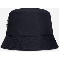 Dolce & Gabbana Nylon bucket hat with branded plate very_dark_blue_1