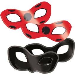 Amscan Miraculous-Augenmasken Stück schwarz-rot
