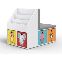 VICCO Kinderregal ONIX 6 Faltboxen Kindersitzbank Kinderzimmerregal