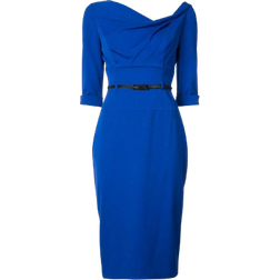 Black Halo Classic 3/4 Sleeve Jackie O Sheath Dress - Cobalt