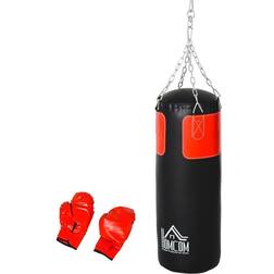 Homcom Boxsack mit Boxhandschuhen schwarz, rot