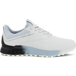 ecco STHREE Men's Golf Shoe, White/Blue, Spikeless