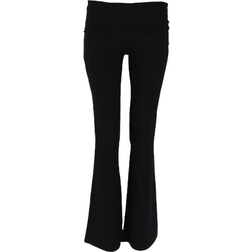 Gina Tricot Soft Touch Folded Flare Trousers - Black