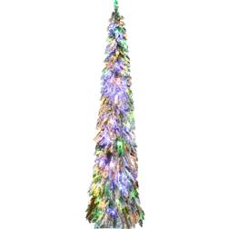 Homcom 7ft Tall Prelit Pencil Artificial Holiday Shape Christmas Tree