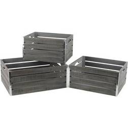 Wald Imports 8112-S3 Gray-wash Wood Crates Set of 3