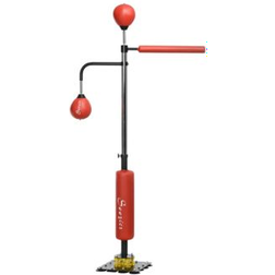 Soozier Boxing Bag Freestanding Punching Bag, Height Adjustable with Reflex Bar, Speed Balls and Suction Cup Base Red
