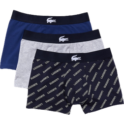 Lacoste Men’s Stretch Cotton Trunk 3-pack - Navy Blue/White/Grey Chine