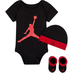 Jordan Baby Jumpman Jordan Logo Bodysuit Set 3-piece - Black/Red