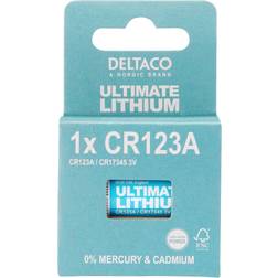 Deltaco Ultimate Lithium, 3V, CR123A, 1-pk ULT-CR123A-1P