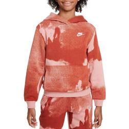 Nike Big Kid's Sportswear Club Fleece Pullover Hoodie - Red Stardust/Red Stardust/White