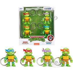 Jada Teenage Mutant Ninja Turtles 2.5" 4-Pack Keychain Collectible Die-Cast Figure, Toys for Kids and Adults