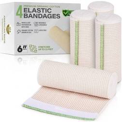 Premium Elastic Bandage Wrap 6" Wide, 4 USA Grown Loop