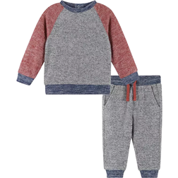 Andy & Evan Infant Boy's Hacci Sweat Set - Grey Colorblk