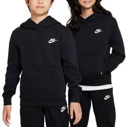 Nike Kid's Sportswear Club Fleece Pullover Hoodie - Black/White