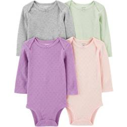 Carter's Baby Long-Sleeve Bodysuits 4-piece - Multi