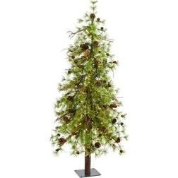 Nearly Natural 5Ft Pre-Lit Wyoming Alpine & Pinecone Artificial Christmas Tree