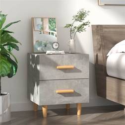 vidaXL concrete grey, 1 1/2x Bedside Table