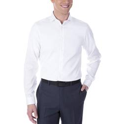 C.K $85 calvin klein men's white slim-fit long-sleeve dress shirt