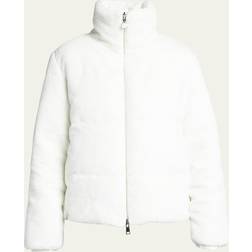 Moncler White Pluvier Reversible Faux-Fur Down Jacket White