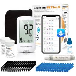 CareSens n plus bluetooth blood glucose monitor kit with 100 blood sugar test