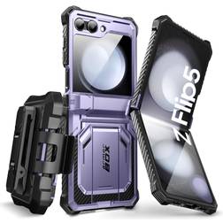 i-Blason Armorbox Series Case for Samsung Galaxy Z Flip 5 5G 2023 Full-Body Rugged Holster Case with Shock Reduction/Bumper Mauve