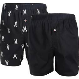 Psycho Bunny Woven 2-Pack Boxer Black