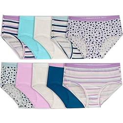 Fruit of the Loom Girl's Cotton Brief 10-pack - Multi