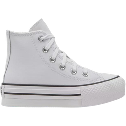 Converse Younger Kid's Chuck Taylor All Star Lift Platform Leather - White/Natural Ivory/Black