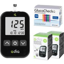 ADIA xxl-set: diabetes-blutzuckermessgerät 110 teststreifen 110 lanzetten