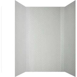 Herringbone Tile 60 96 H PVC Glue-up Tub and Shower Wall Panels Surround Gloss 96 Sq.ft 1