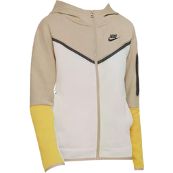Nike Boy's Sportswear Tech Fleece Full Zip Hoodie - Khaki/Light Bone/Yellow Ochre/Black (CU9223-247)