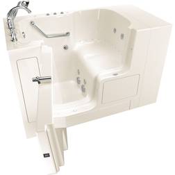 American Standard 3252OD.709.CL Value 52" Walk-In Whirlpool Air Bathtub with Left-Hand Drain Comfort Jets Quick Drain Pump Roman Tub Filler Linen/Polished Chrome