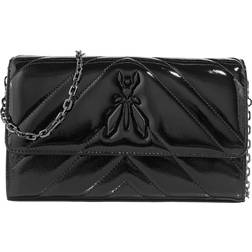 Patrizia Pepe Fly Quilted Vinyl Crossover Bag - Black