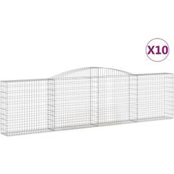 vidaXL 100/120 cm/ 10 Arched Gabion Basket Stone Basket Gabion
