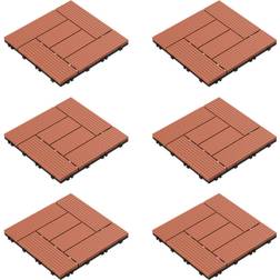 Pure Garden 6-Pack Interlocking Weather-Resistant Deck Tiles Terracotta