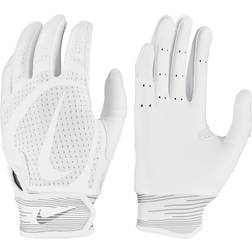 Nike Alpha Huarache Edge Baseball Batting Gloves White/White/White