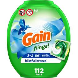 Gain Flings Blissful Breeze Scent Liquid Laundry Detergent 112 Pods