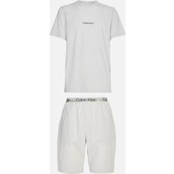 Calvin Klein Short Sleeve Sleep Cotton-Blend Set Creme