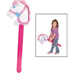 Inflatable cowgirl stick horse toys 1 piece