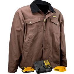 Dewalt dchj083td1-m tobacco/brown heated winter work barn coat kit medium
