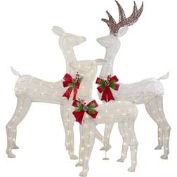 Northlight Set of 3 Lighted Glittered Reindeer Christmas Lamp