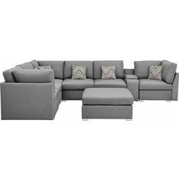 Lilola Home Sectional Grey Sofa 131.5" 8 6 Seater