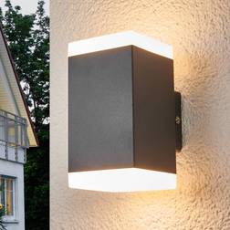 Lindby Hedda kantige LED-Außenwandleuchte Wandlampe