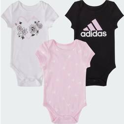 adidas Baby Girls 3-pc. Bodysuit, Months, Pink Pink