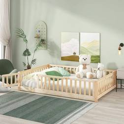 Bed Bath & Beyond Twin/Full/Queen Floor Safety Guardrails Toddler Floor for Natural Twin