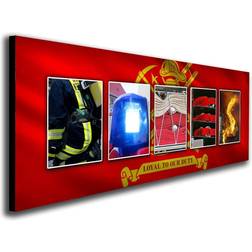 Firefighter Personalized Letter Name Art Photo Print 6.5"x18" Block